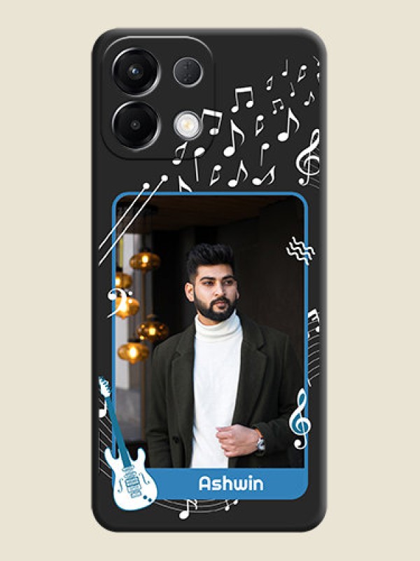 Custom Musical Theme Design with Text on Photo On Space Black Custom Soft Matte Mobile Back Cover - Oppo K13 5G