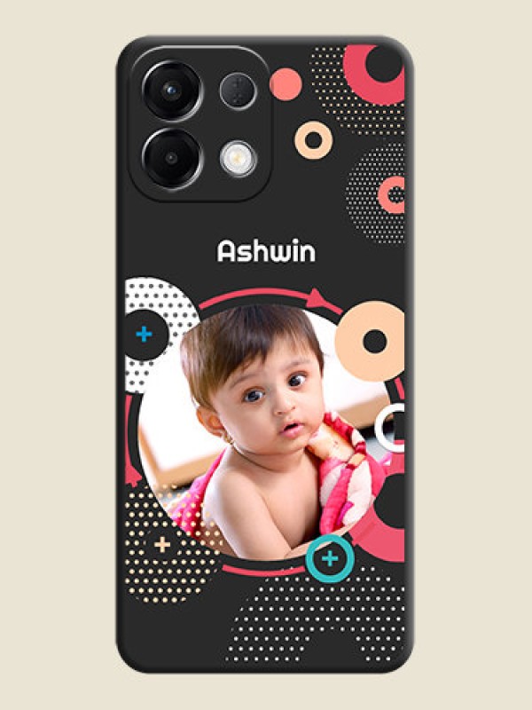 Custom Multicoloured Round Image On Space Black Custom Soft Matte Mobile Back Cover - Oppo K13 5G