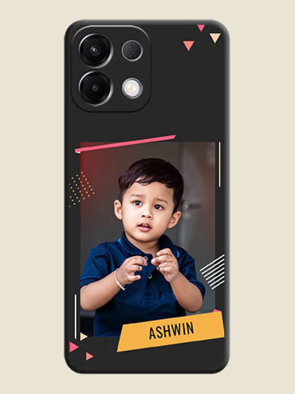 Custom Photo Frame with Triangle Small Dots on Photo On Space Black Custom Soft Matte Mobile Back Cover - Oppo K13 5G