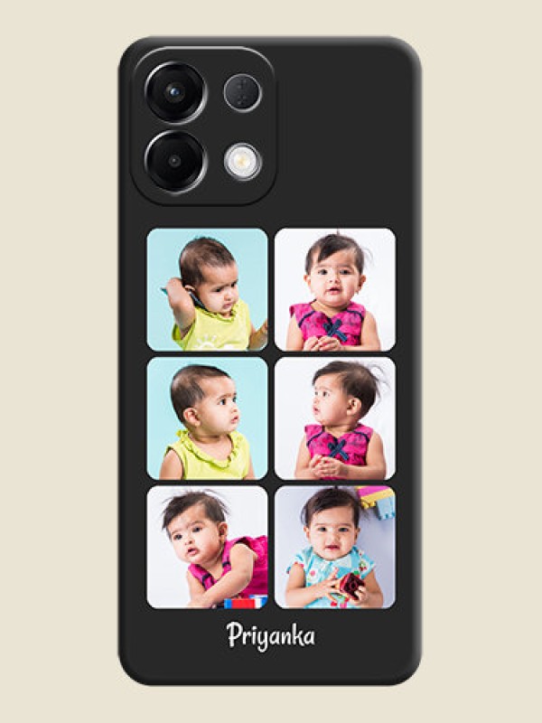 Custom Floral Art with 6 Image Holder on Photo On Space Black Custom Soft Matte Mobile Back Cover - Oppo K13 5G