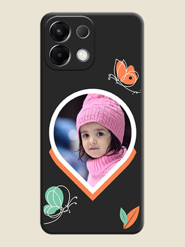 Custom Upload Pic With Simple Butterly Design On Space Black Custom Soft Matte Mobile Back Cover - Oppo K13 5G