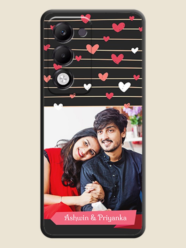 Custom Love Pattern with Name on Pink Ribbon on Photo On Space Black Custom Soft Matte Mobile Back Cover - Oppo k13x 5G