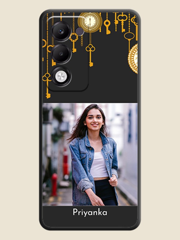 Custom Decorative Design with Text On Space Black Custom Soft Matte Mobile Back Cover - Oppo k13x 5G