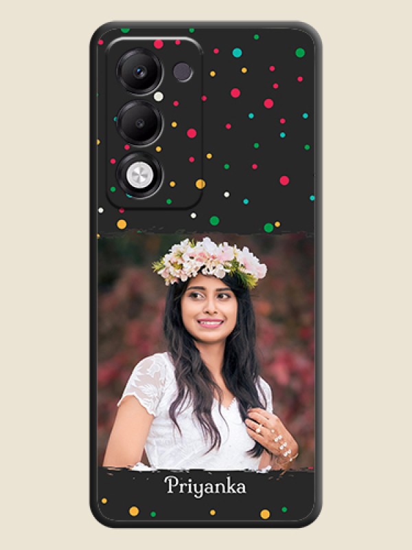 Custom Multicolor Dotted Pattern with Text On Space Black Custom Soft Matte Mobile Back Cover - Oppo k13x 5G