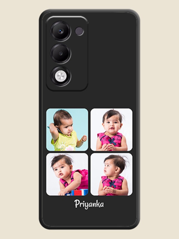 Custom Floral Art with 6 Image Holder on Photo On Space Black Custom Soft Matte Mobile Back Cover - Oppo k13x 5G
