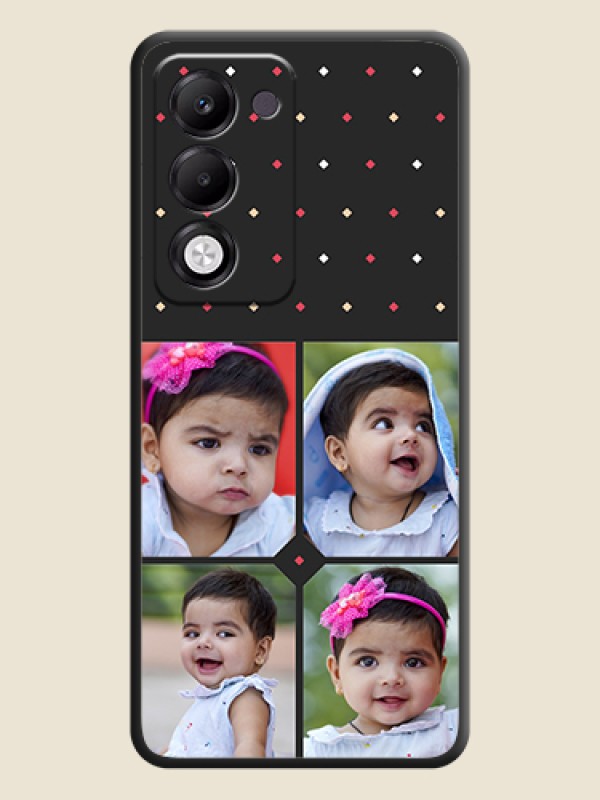 Custom Multicolor Dotted Pattern with 4 Image Holder On Space Black Custom Soft Matte Mobile Back Cover - Oppo k13x 5G