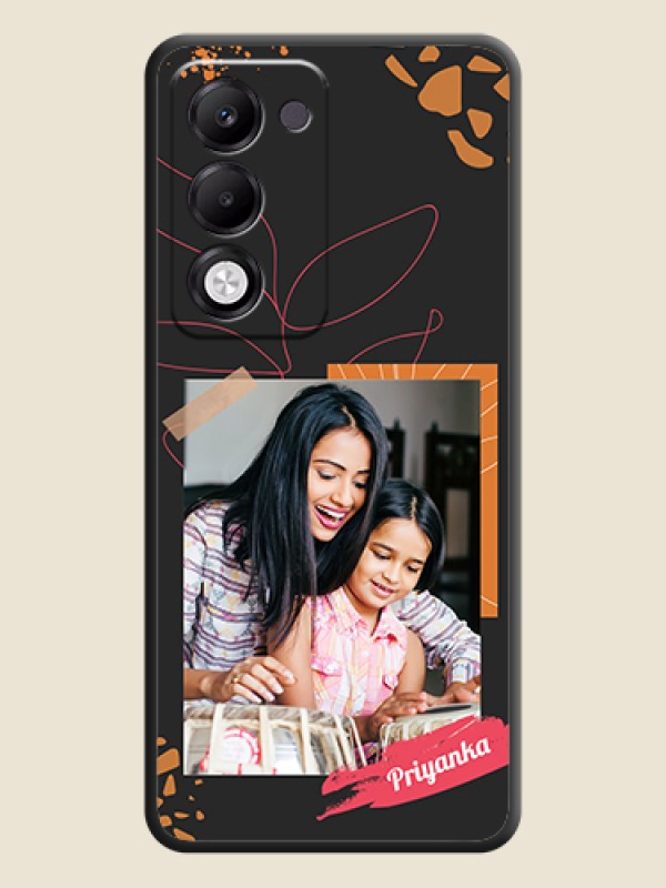Custom Orange Photo Frame On Space Black Custom Soft Matte Mobile Back Cover - Oppo k13x 5G