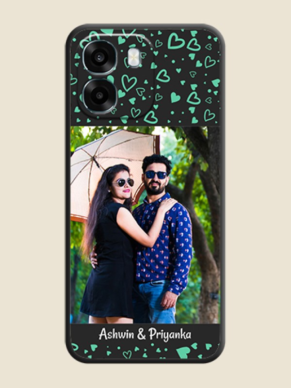 Custom Sea Green Indefinite Love Pattern on Photo On Space Black Custom Soft Matte Mobile Back Cover - Oppo K14 5G