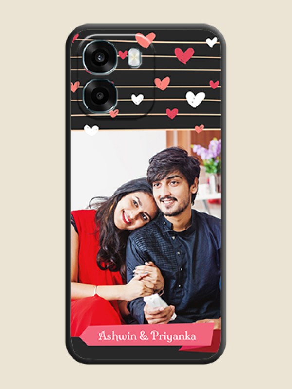 Custom Love Pattern with Name on Pink Ribbon on Photo On Space Black Custom Soft Matte Mobile Back Cover - Oppo K14 5G