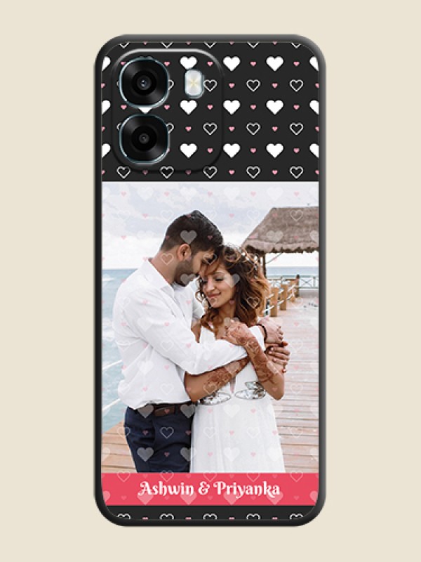 Custom White Color Love Symbols with Text Design on Photo On Space Black Custom Soft Matte Mobile Back Cover - Oppo K14 5G