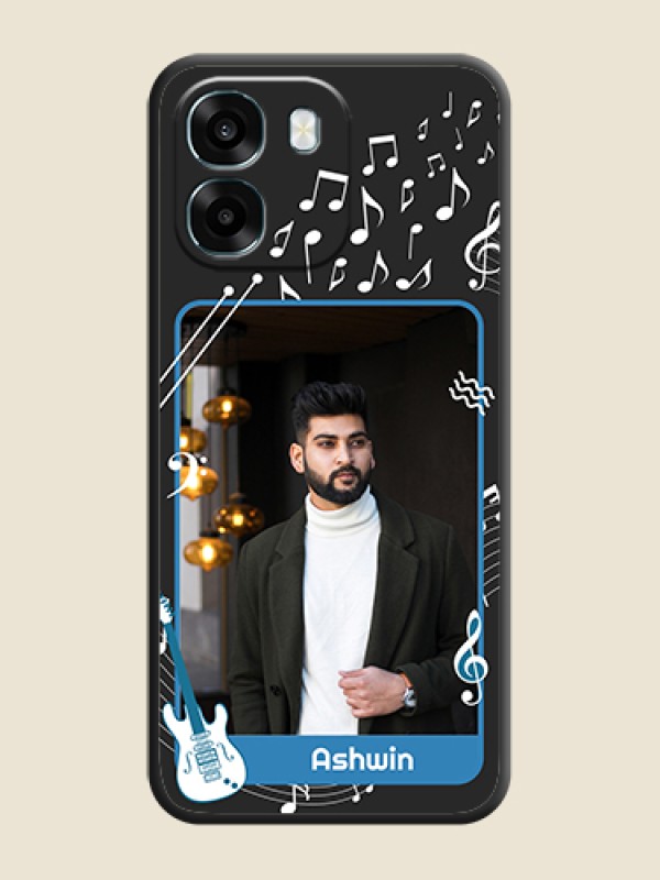 Custom Musical Theme Design with Text on Photo On Space Black Custom Soft Matte Mobile Back Cover - Oppo K14 5G