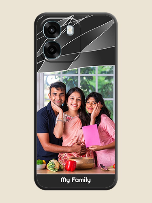 Custom Mixed Wave Lines on Photo On Space Black Custom Soft Matte Mobile Back Cover - Oppo K14 5G