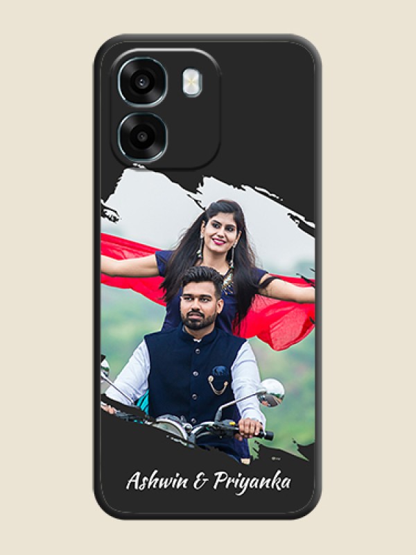 Custom Grunge Brush Strokes on Photo On Space Black Custom Soft Matte Mobile Back Cover - Oppo K14 5G