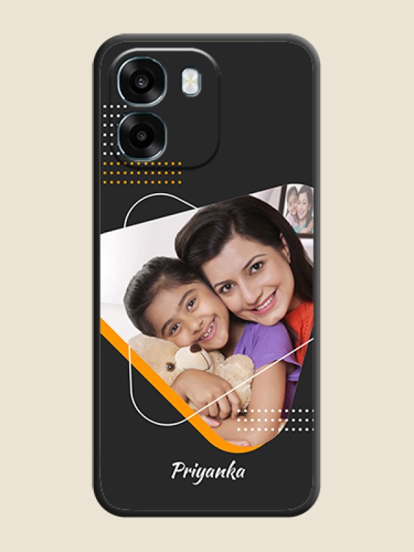 Custom Yellow Triangle on Photo On Space Black Custom Soft Matte Mobile Back Cover - Oppo K14 5G