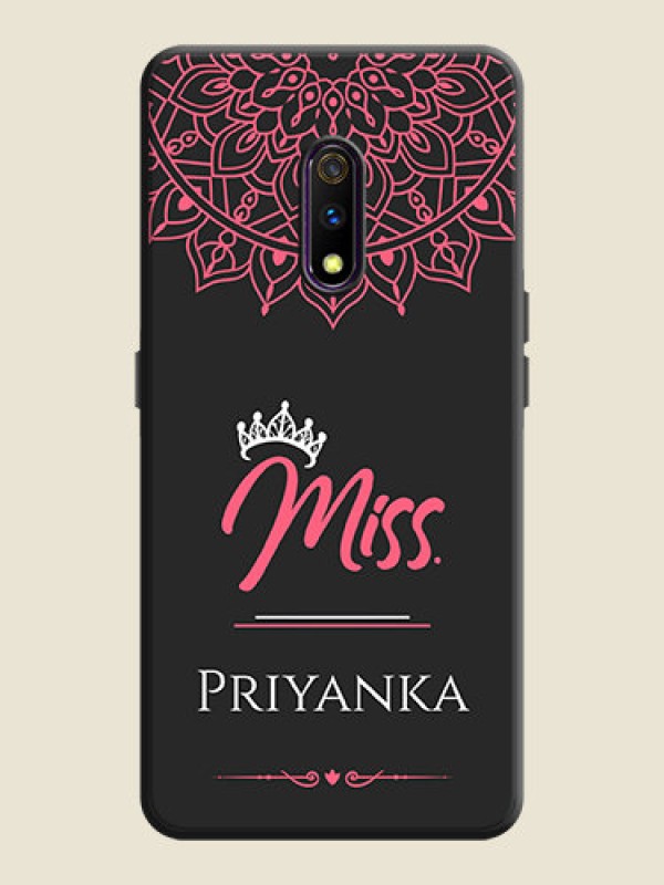 Custom Mrs Name with Floral Design on Space Black Personalized Soft Matte Phone Covers - Oppo K3