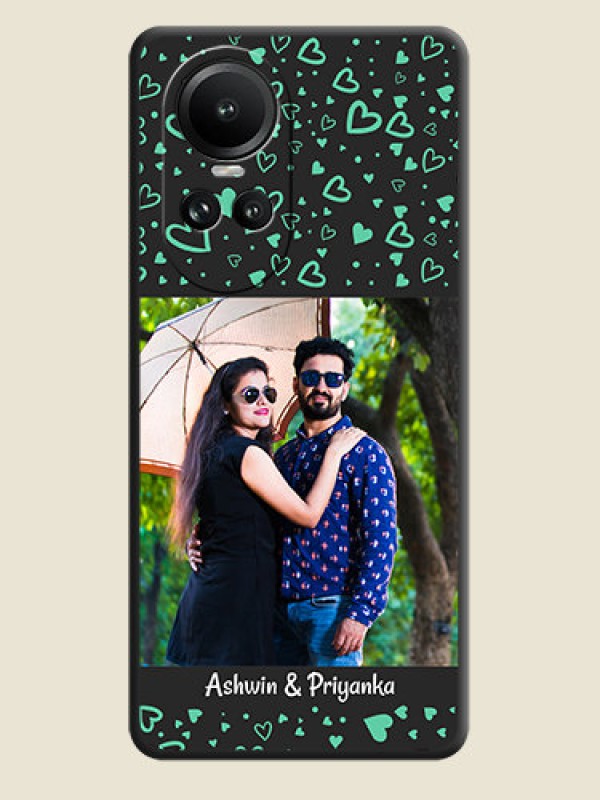 Custom Sea Green Indefinite Love Pattern - Photo on Space Black Soft Matte Mobile Cover - Reno 10 Pro 5G