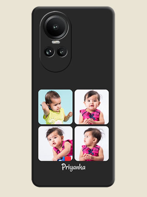 Custom Floral Art with 6 Image Holder - Photo on Space Black Soft Matte Mobile Case - Reno 10 Pro 5G