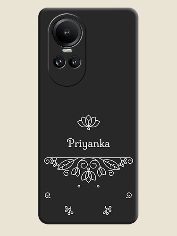 Custom Lotus Garden Custom Text On Space Black Personalized Soft Matte Phone Covers - Reno 10 Pro 5G
