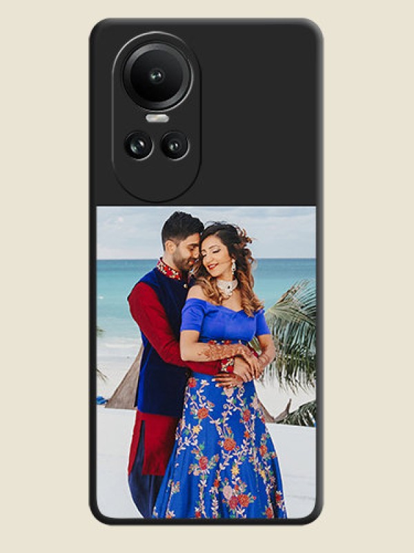 Custom Image Upload With Space Black Color On Custom Soft Matte Mobile Back Cover - Oppo Reno 10 Pro 5G