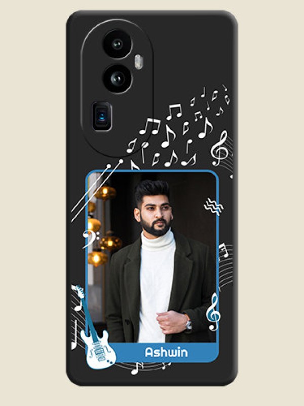 Custom Musical Theme Design with Text - Photo on Space Black Soft Matte Mobile Case - Reno 10 Pro Plus 5G