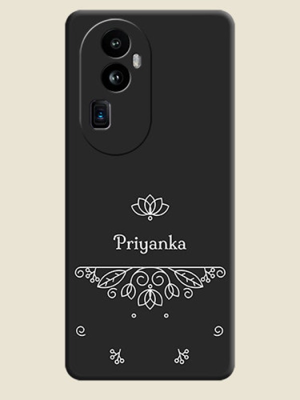 Custom Lotus Garden Custom Text On Space Black Personalized Soft Matte Phone Covers - Reno 10 Pro Plus 5G