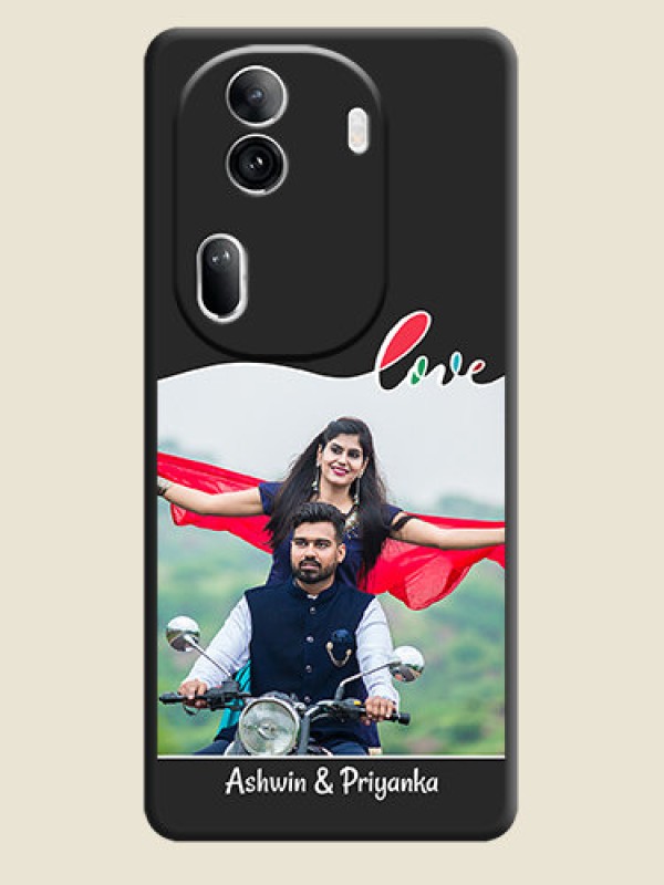 Custom Fall in Love Pattern with Picture - Photo on Space Black Soft Matte Mobile Case - Reno 11 Pro 5G