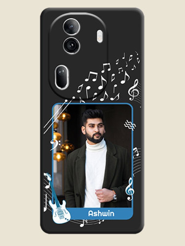 Custom Musical Theme Design with Text - Photo on Space Black Soft Matte Mobile Case - Reno 11 Pro 5G