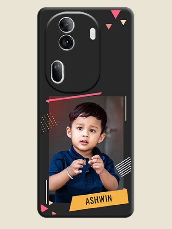 Custom Photo Frame with Triangle Small Dots - Photo on Space Black Soft Matte Back Cover - Reno 11 Pro 5G