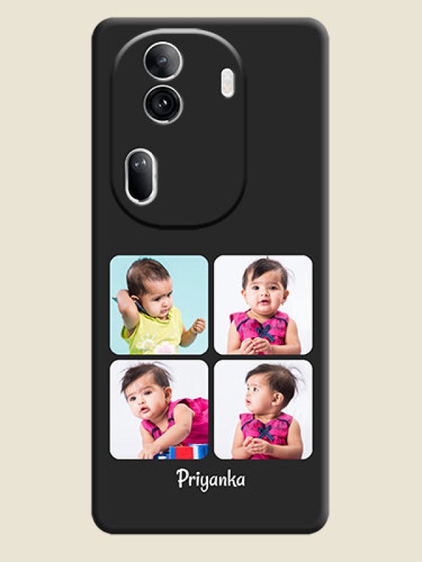 Custom Floral Art with 6 Image Holder - Photo on Space Black Soft Matte Mobile Case - Reno 11 Pro 5G