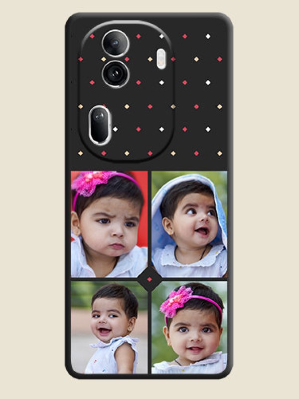 Custom Multicolor Dotted Pattern with 4 Image Holder on Space Black Custom Soft Matte Phone Cases - Reno 11 Pro 5G