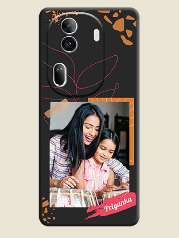 Custom Orange Photo Frame on Space Black Custom Soft Matte Phone Back Cover - Reno 11 Pro 5G