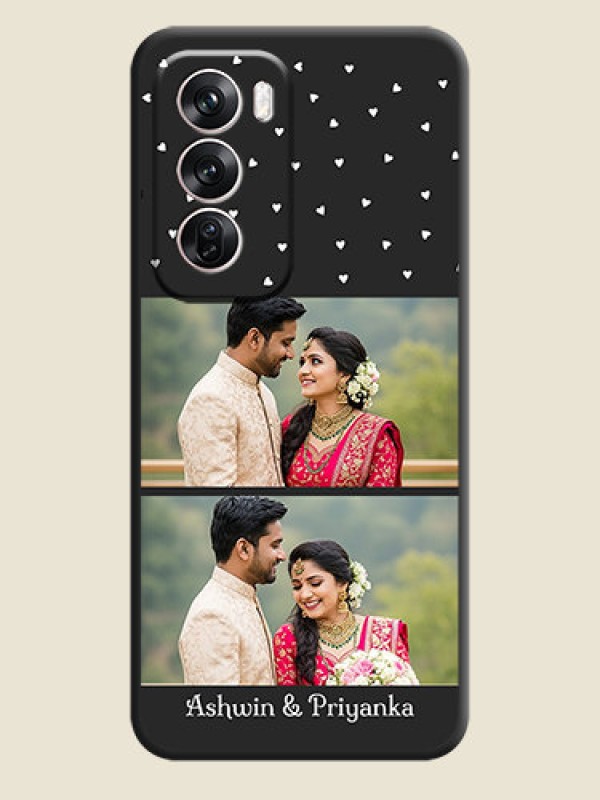 Custom Miniature Love Symbols with Name On Space Black Custom Soft Matte Mobile Back Cover - Oppo Reno 12 Pro 5G