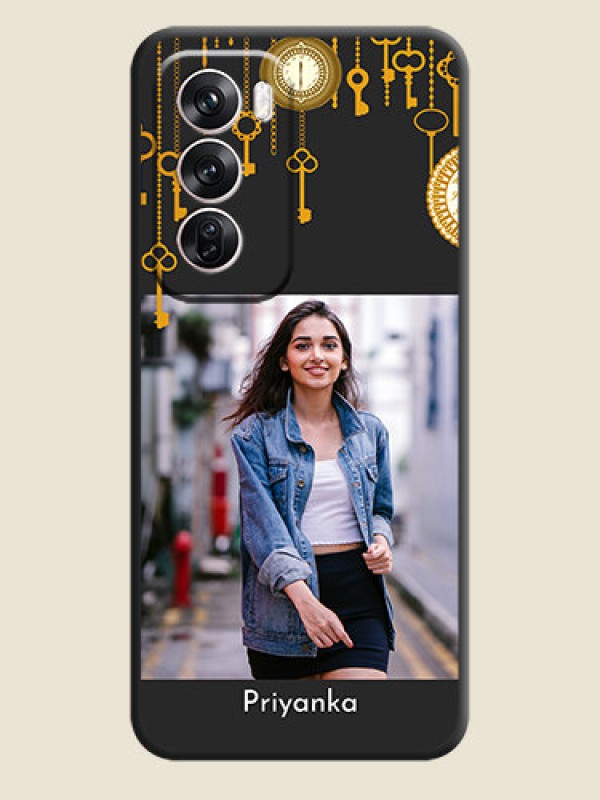 Custom Decorative Design with Text On Space Black Custom Soft Matte Mobile Back Cover - Oppo Reno 12 Pro 5G