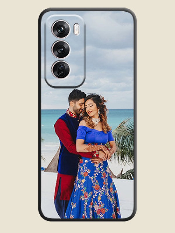 Custom Full Single Pic Upload On Space Black Custom Soft Matte Mobile Back Cover - Oppo Reno 12 Pro 5G