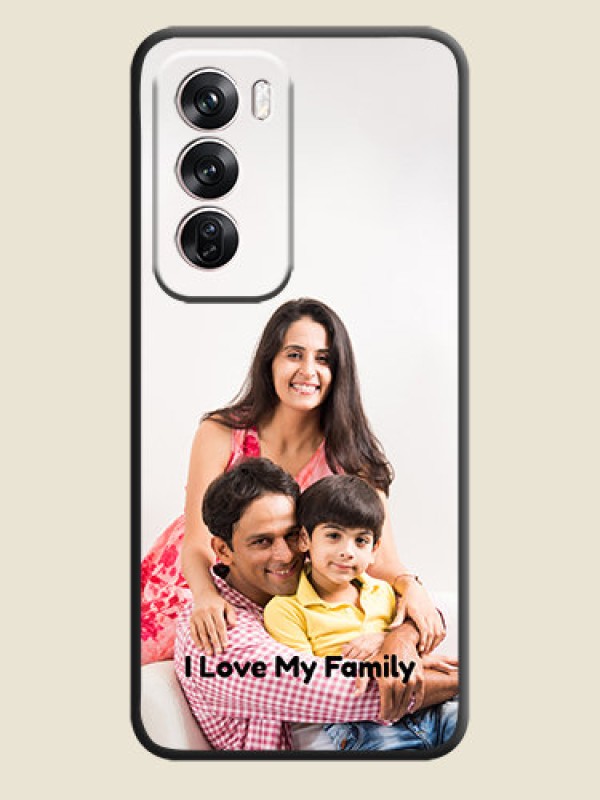 Custom Full Single Pic Upload With Text On Space Black Custom Soft Matte Mobile Back Cover - Oppo Reno 12 Pro 5G