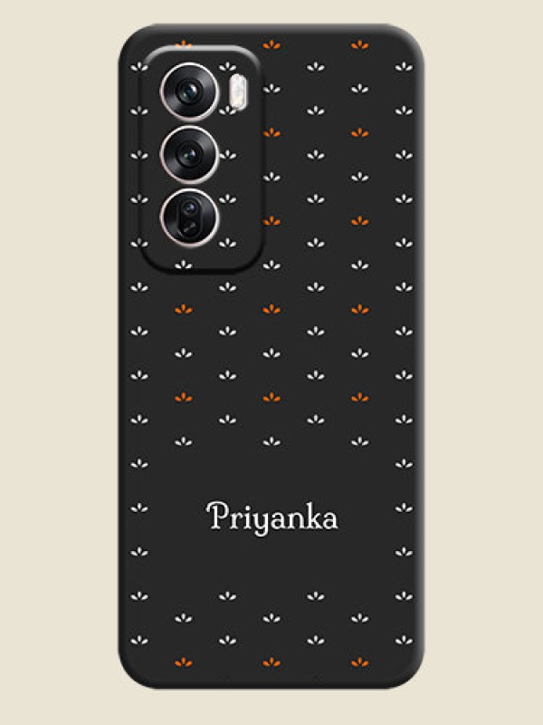 Custom Simple Pattern With Custom Text On Space Black Custom Soft Matte Mobile Back Cover - Oppo Reno 12 Pro 5G