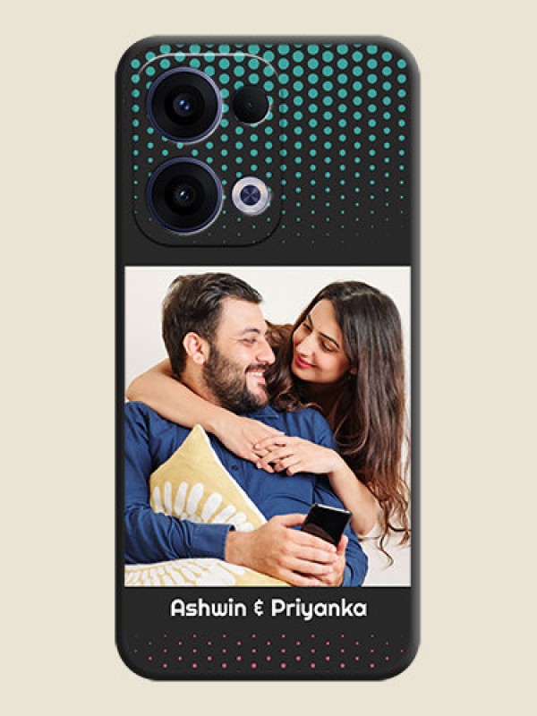 Custom Faded Dots with Grunge Photo Frame and Text On Space Black Custom Soft Matte Mobile Back Cover - Oppo Reno 13 5G