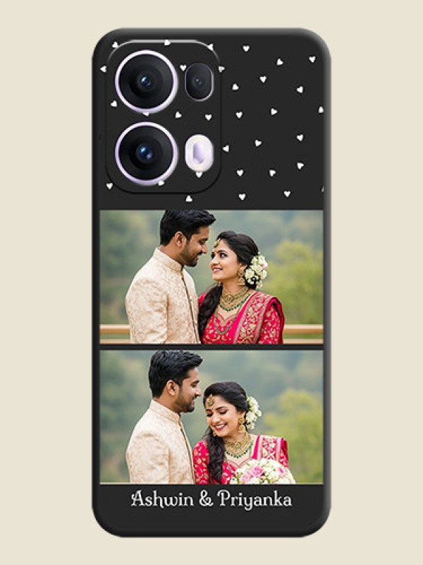 Custom Miniature Love Symbols with Name On Space Black Custom Soft Matte Mobile Back Cover - Oppo Reno 13 Pro 5G