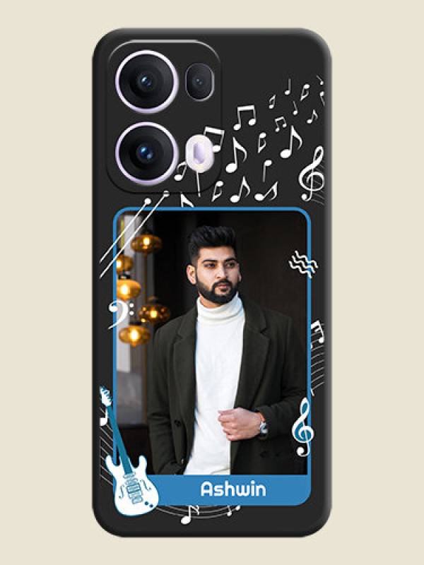 Custom Musical Theme Design with Text on Photo On Space Black Custom Soft Matte Mobile Back Cover - Oppo Reno 13 Pro 5G
