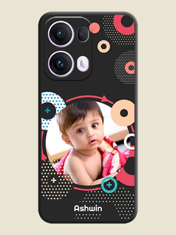 Custom Multicoloured Round Image On Space Black Custom Soft Matte Mobile Back Cover - Oppo Reno 13 Pro 5G