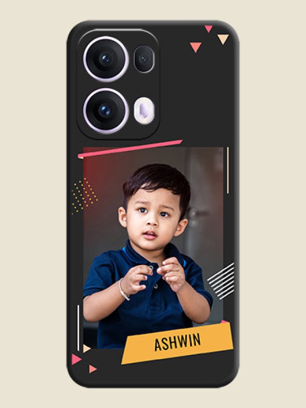 Custom Photo Frame with Triangle Small Dots on Photo On Space Black Custom Soft Matte Mobile Back Cover - Oppo Reno 13 Pro 5G