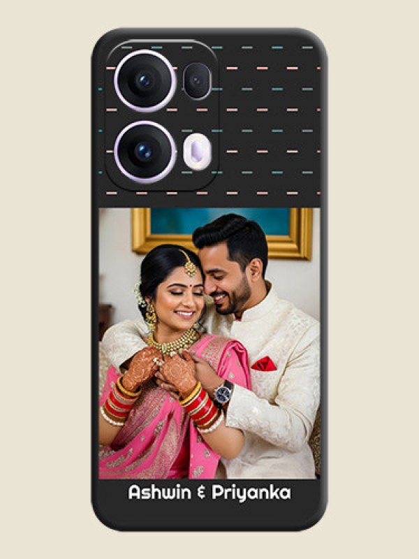 Custom Line Pattern Design with Text On Space Black Custom Soft Matte Mobile Back Cover - Oppo Reno 13 Pro 5G