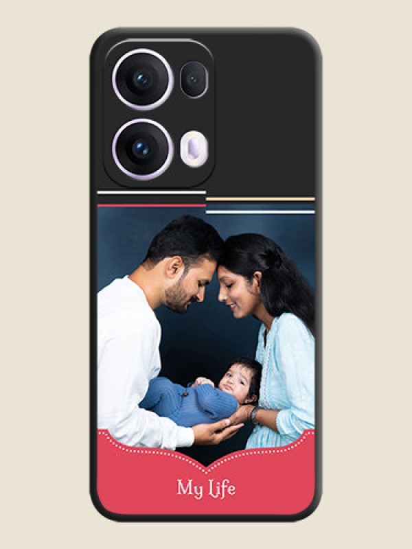 Custom Classic Plain Design with Name On Space Black Custom Soft Matte Mobile Back Cover - Oppo Reno 13 Pro 5G