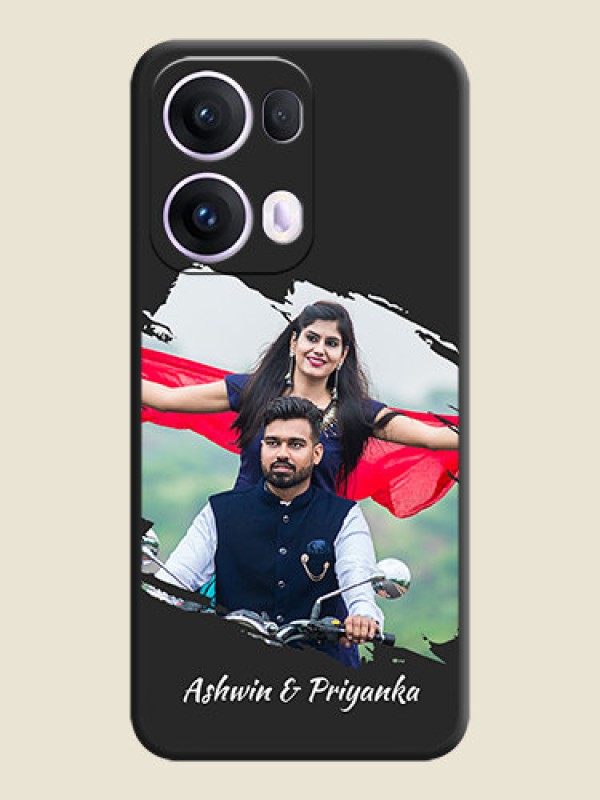 Custom Grunge Brush Strokes on Photo On Space Black Custom Soft Matte Mobile Back Cover - Oppo Reno 13 Pro 5G