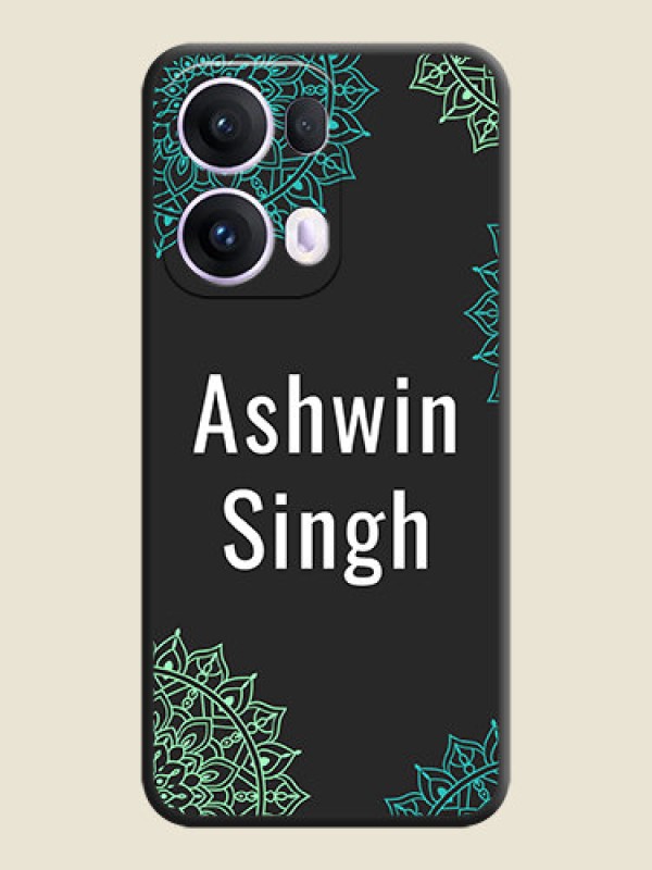 Custom Your Name with Floral Design On Space Black Custom Soft Matte Mobile Back Cover - Oppo Reno 13 Pro 5G