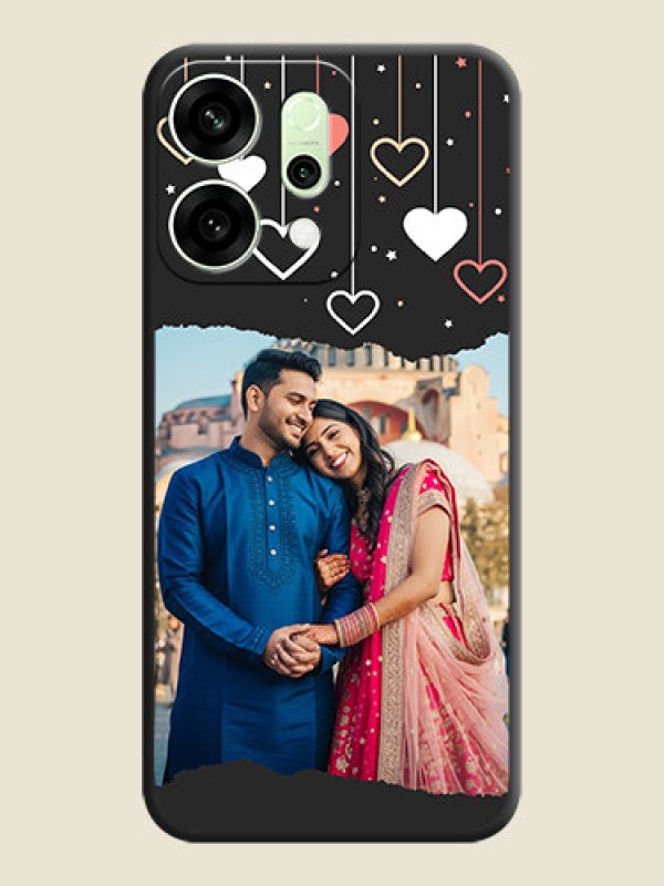Custom Love Hangings with Splash Wave Picture On Space Black Custom Soft Matte Mobile Back Cover - Oppo Reno 14 5G