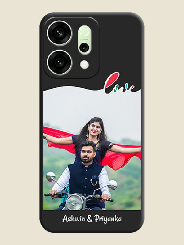 Custom Fall in Love Pattern with Picture on Photo On Space Black Custom Soft Matte Mobile Back Cover - Oppo Reno 14 5G
