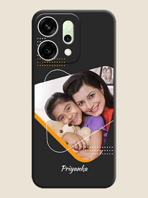 Custom Yellow Triangle on Photo On Space Black Custom Soft Matte Mobile Back Cover - Oppo Reno 14 5G