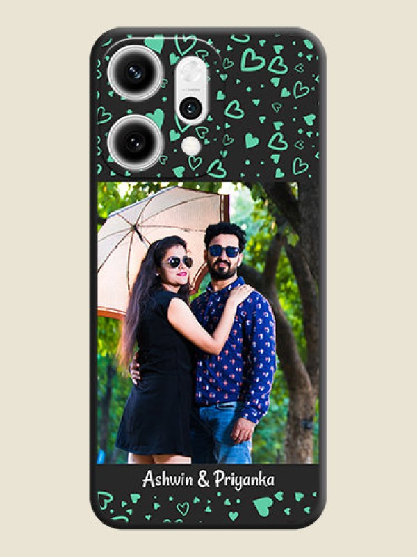 Custom Sea Green Indefinite Love Pattern on Photo On Space Black Custom Soft Matte Mobile Back Cover - Oppo Reno 14 Pro 5G