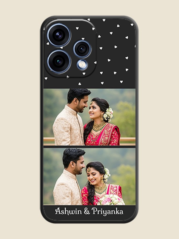 Custom Miniature Love Symbols with Name On Space Black Custom Soft Matte Mobile Back Cover - Oppo Reno 15 5G